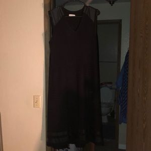 Black CK sweater dress with leather accents!